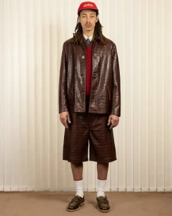 La Veste Cuir Croco