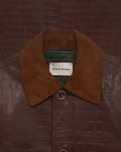 La Veste Cuir Croco