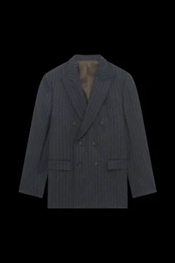 La Veste De Costume Croisée Rayée